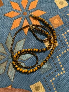 Tiger Eye Bead Necklace - Brown Elegant Strand